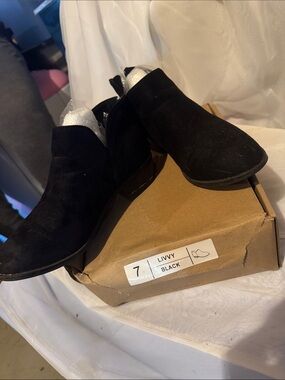 Livvy Black Suede Ankle Boots